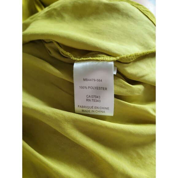 Jones New York Womens XL Lime Green Button-Front Blouse 100% Polyester Long Slee - Picture 4 of 7